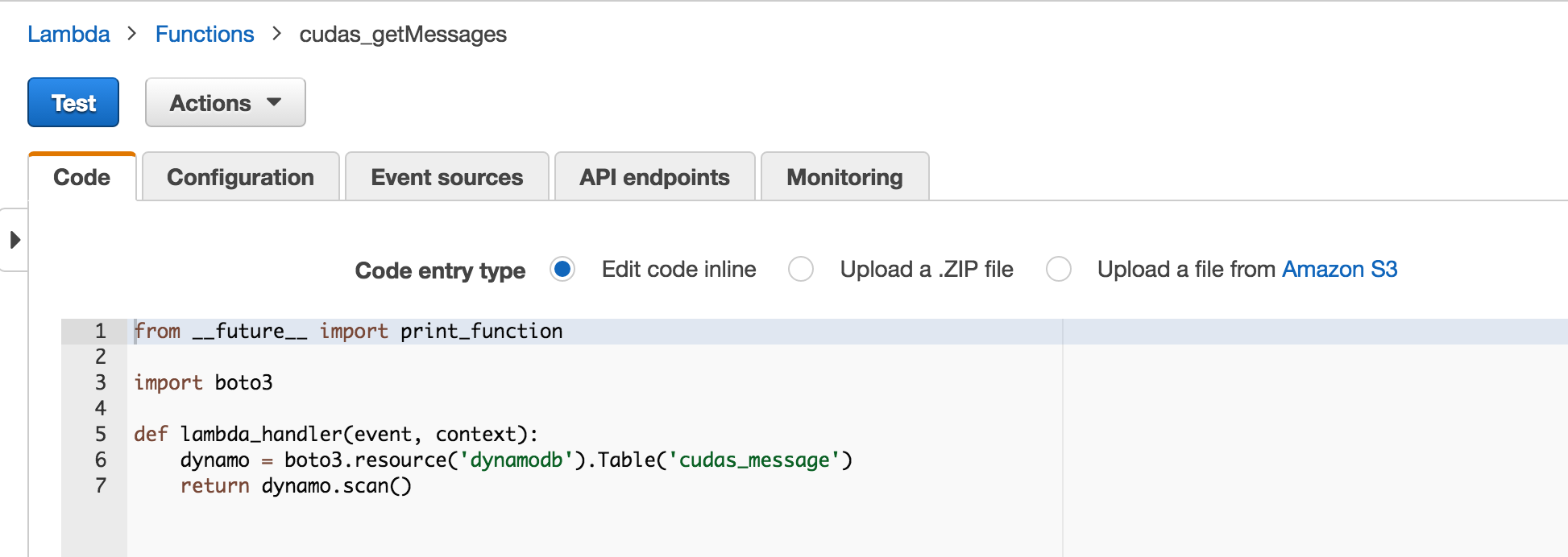 lambda admin simple code